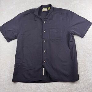 Cubavera Men's Vintage XL Short Sleeve Button Down Retro Shirt‎ Casual Top Black